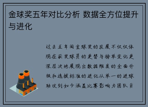 金球奖五年对比分析 数据全方位提升与进化